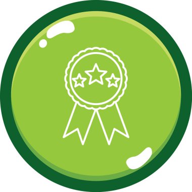 Yeşil ve sarı madalyanın vektör illüstrasyonu