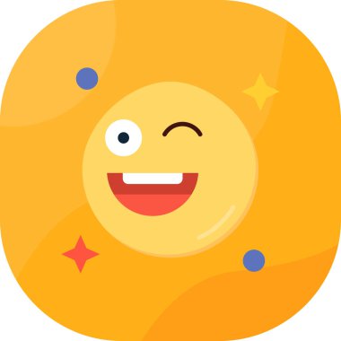 Gülümseyen mutlu ifade, düz tasarım tarzı