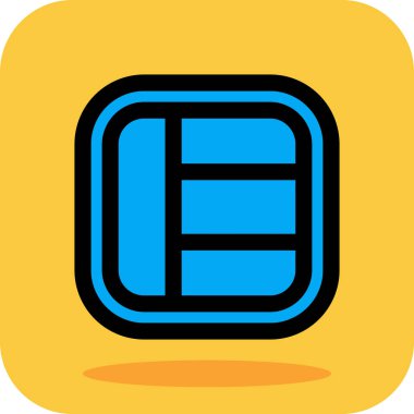 Sarı arkaplanda izole edilmiş ana hatlı bina simgesi. İnşaat inşaatı. vektör