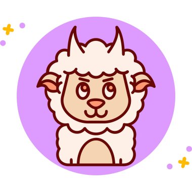 şirin keçi çizgi filmi vektör çizimi grafiği