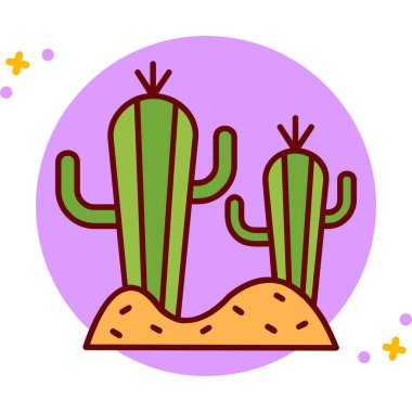 Kaktüs. Web simgesi vektör illüstrasyonu