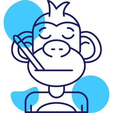 Maymun. Web simgesi basit illüstrasyon