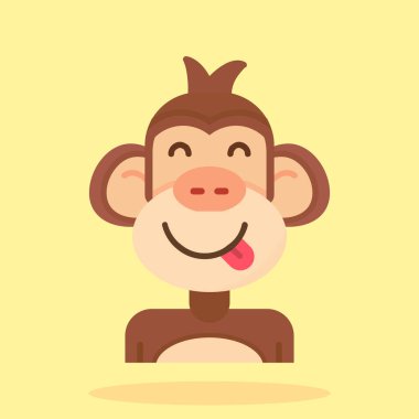 maymun çizgi film tasarımı, vektör illüstrasyonu