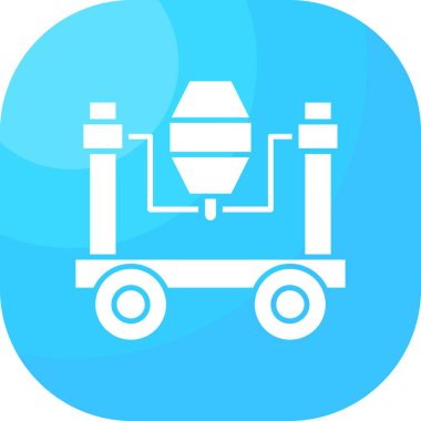 Beyaz arkaplanın mavi ve beyaz simgesinin vektör çizimi