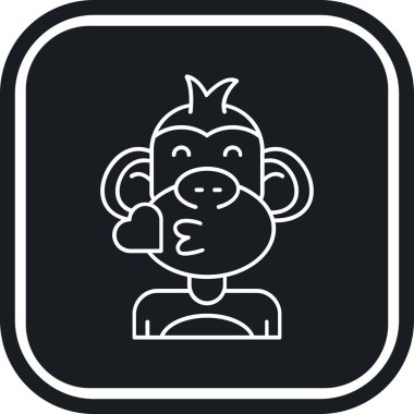 modada izole edilmiş arkaplanda maymun simgesi