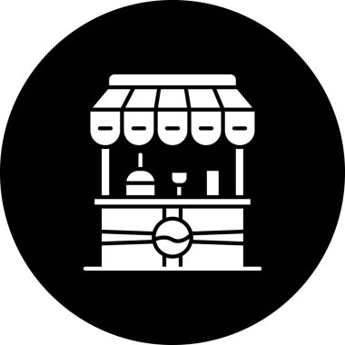 Kahve dükkanı simgesi, vektör illüstrasyonu