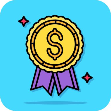 Rozet rozet simgesi doldurulmuş taslak biçimi