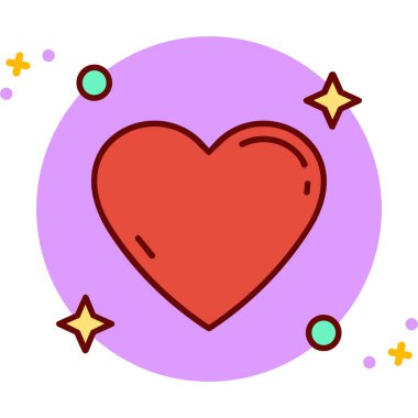 Kalp ikonu vektör illüstrasyonu