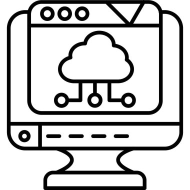 bulut hesaplama vektörü simgesi