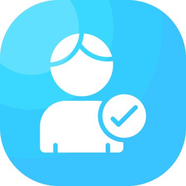 Mavi işaretli bir kadının vektör çizimi.