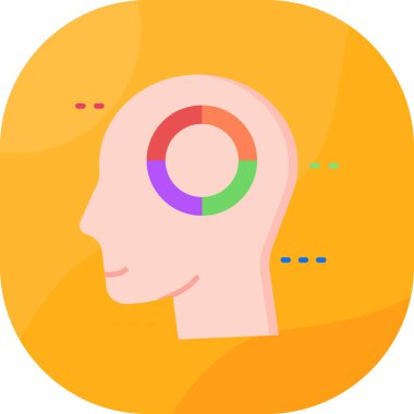 İnsan beyni simgesi, vektör illüstrasyonu