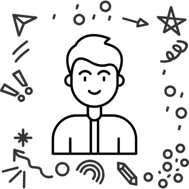 İş adamı simgesi vektör illüstrasyonu