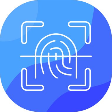 Parmak izi. Web simgesi basit illüstrasyon