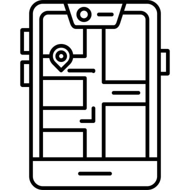 konum haritası gezinme simgesi ana hat biçiminde