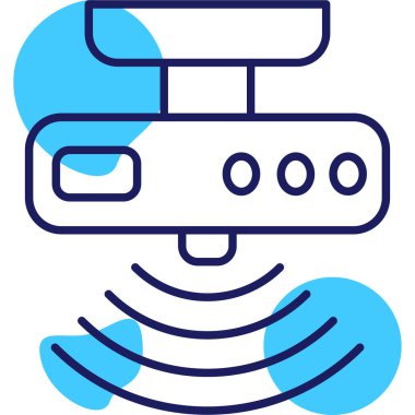 Drone kamera simgesi vektör illüstrasyonu