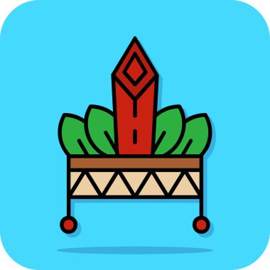 Bir ağaç simgesinin vektör illüstrasyonu