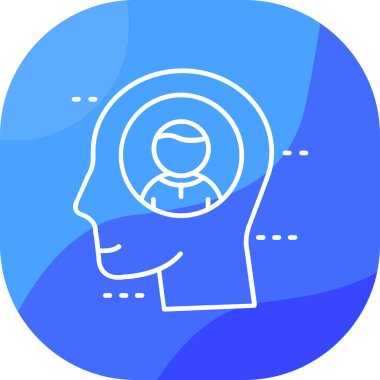 Beyin düşünme ikonu - ana hatları biçiminde