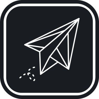 Kağıt uçak ikonu. Web için kağıt düzlem vektör simgesinin basit çizimi.