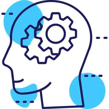 Beyin simgesi, vektör illüstrasyonu