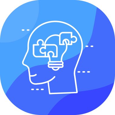 Beyin düşünme simgesi, vektör, illüstrasyon