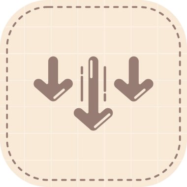 Beyaz arkaplanda izole edilmiş ok simgesi, vektör illüstrasyonu