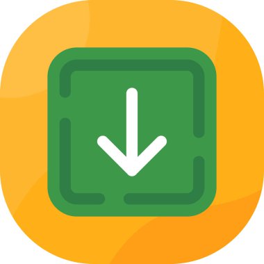  Aşağı ok simgesi işaret vektörü illüstrasyonu 