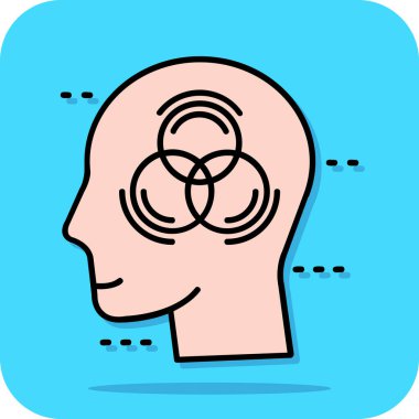 Yaratıcı bir simgeyle insan beyninin vektör çizimi