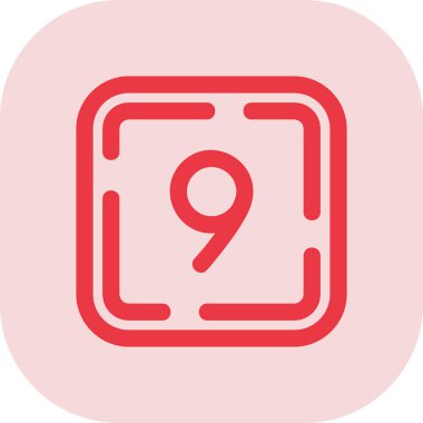 9 numaralı vektör simgesi modern basit vektör çizimi