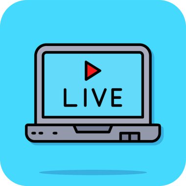 Canlı akış vektör simgesi