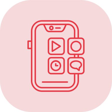 Oynat satırı biçim vektör tasarımlı akıllı telefon