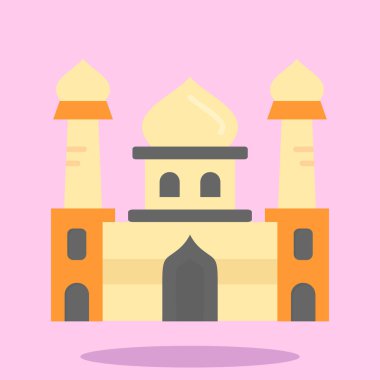 Düz cami simgesi. vektör illüstrasyonu