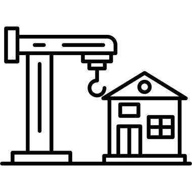 ev binası ikon vektör illüstrasyonu