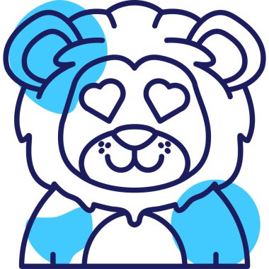 Doldurulmuş hayvan yüzlü ayı simgesi - taslak biçimi