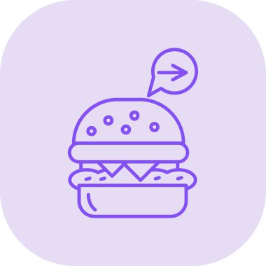 Hamburger ikonu vektör illüstrasyonu