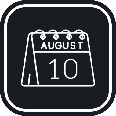 Ağustos simgesi siyah simge tasarımı