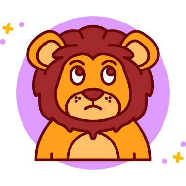 Aslan yüz ifadesi vektör illüstrasyonu