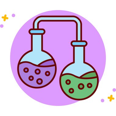 Kimya. Web simgesi basit illüstrasyon