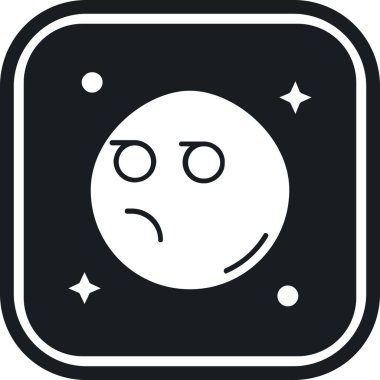 üzgün ay simgesi, basit siyah stil