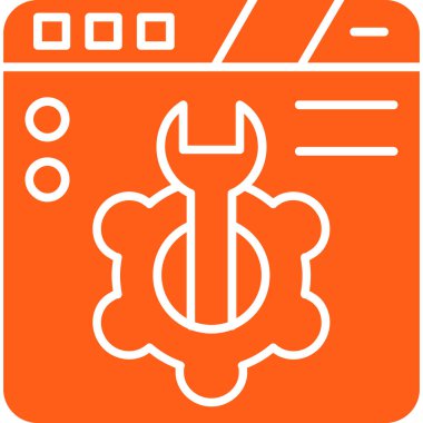 İzole edilmiş tek bir turuncu simgenin vektör çizimi