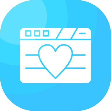 Kalp. Web simgesi basit illüstrasyon