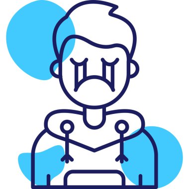 hüzünlü yüz simgesi vektör çizimi çizimi