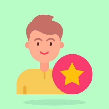 erkek düz simgesi, vektör illüstrasyonu