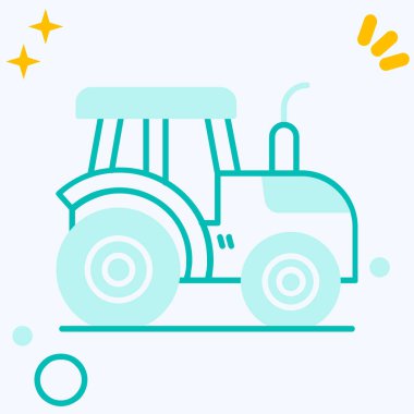 Traktör modern simge, vektör illüstrasyonu