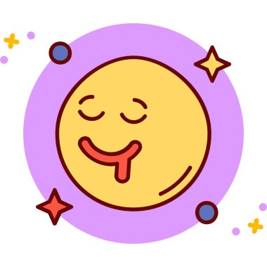 Gece gökyüzünde yıldızlı mutlu bir ayın vektör çizimi. karalama biçimi.