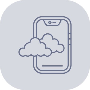 bulut teknolojisi vektör simgesi düzenlenebilir vuruş.