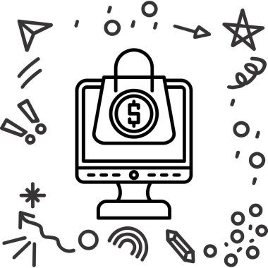 para internet alışveriş simgesi ana hatlarıyla