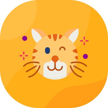 Büyük gözlü şirin kedi suratının vektör çizimi.