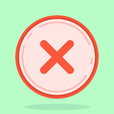 Çapraz işaretleme düz simgesi, vektör illüstrasyonu