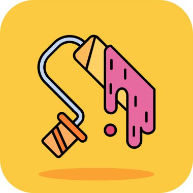 Doldurulmuş ana hatlı boya fırça simgesi beyaz arkaplanda izole edildi. Vektör.