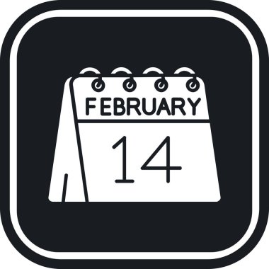 gün Şubat takvimi simgesi ana hat biçiminde